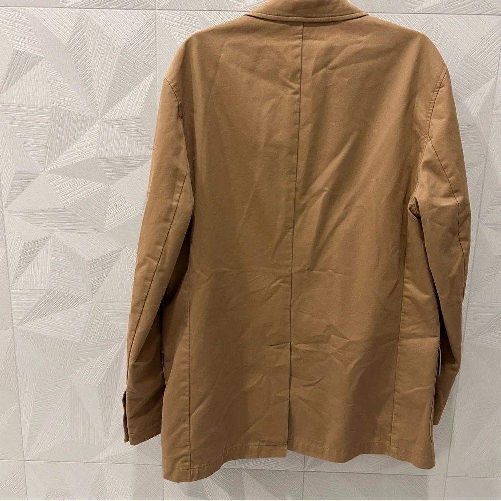 $195 DANIEL CREMIEUX TAN CHINO COTTON SPORT COAT BLAZER JACKET Large Excellent C